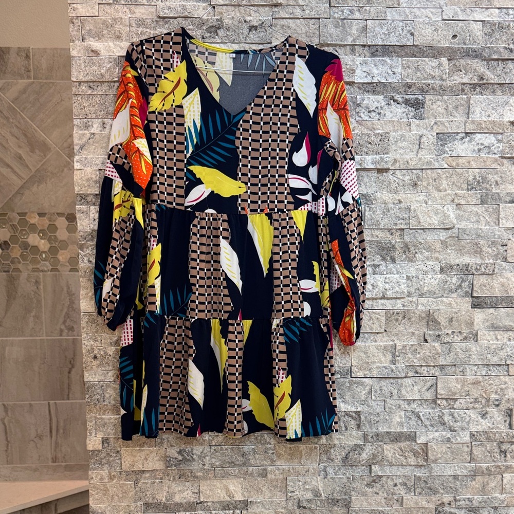 Colorful Geometric Patterned Dress